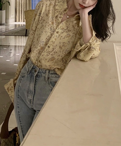 aimoha（アイモハ）の「花柄ブラウス（シャツ/ブラウス・レディース・イエロー・LARGE/MEDIUM/SMALL）」の6枚目の写真