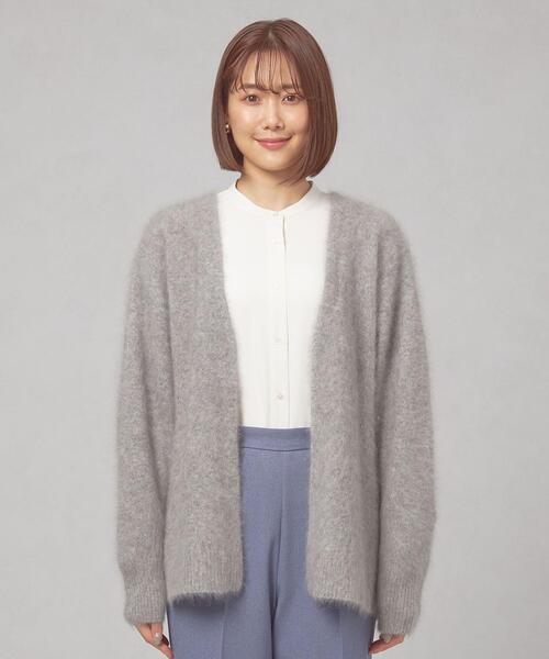 closet story（クローゼットストーリー）の「＜closet story（クローゼットストーリー）＞フワフワ ノーボタンカーディガン（カーディガン/ボレロ・レディース・ライトグレー/ブラウン・FREE）」の3枚目の写真