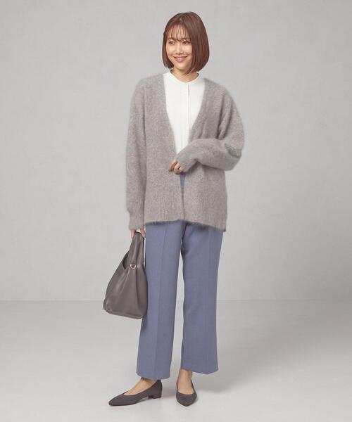 closet story（クローゼットストーリー）の「＜closet story（クローゼットストーリー）＞フワフワ ノーボタンカーディガン（カーディガン/ボレロ・レディース・ライトグレー/ブラウン・FREE）」の6枚目の写真