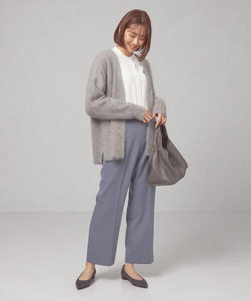 closet story（クローゼットストーリー）の「＜closet story（クローゼットストーリー）＞フワフワ ノーボタンカーディガン（カーディガン/ボレロ・レディース・ライトグレー/ブラウン・FREE）」の8枚目の写真