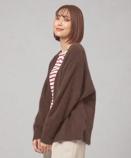 closet story（クローゼットストーリー）の「＜closet story（クローゼットストーリー）＞フワフワ ノーボタンカーディガン（カーディガン/ボレロ・レディース・ライトグレー/ブラウン・FREE）」の9枚目の写真