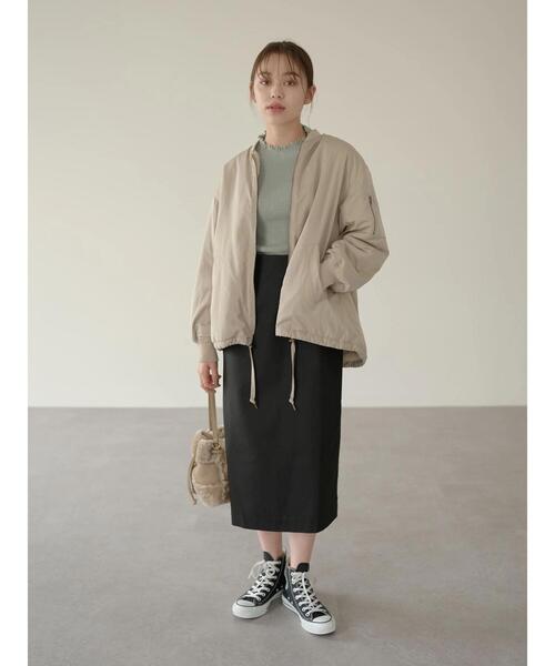 earth music&ecology（アースミュージックアンドエコロジー）の「リバーシブルMA-1*（MA-1・レディース・ブラック/ベージュ/カーキ・M/L）」の6枚目の写真