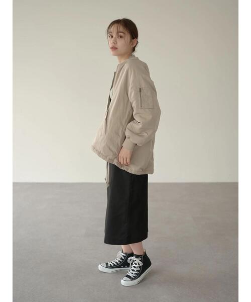 earth music&ecology（アースミュージックアンドエコロジー）の「リバーシブルMA-1*（MA-1・レディース・ブラック/ベージュ/カーキ・M/L）」の7枚目の写真