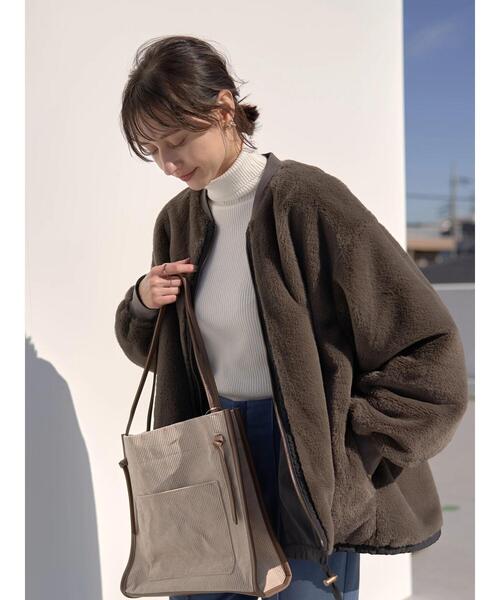 earth music&ecology（アースミュージックアンドエコロジー）の「リバーシブルMA-1*（MA-1・レディース・ブラック/ベージュ/カーキ・M/L）」の12枚目の写真