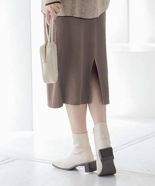 KOBE LETTUCE（コウベレタス）の「バックスリットリブニットタイトスカート（スカート・レディース・グリーン/ブラック/モカ/グレー/ピンク系・FREE）」の11枚目の写真