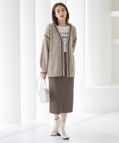 KOBE LETTUCE（コウベレタス）の「バックスリットリブニットタイトスカート（スカート・レディース・グリーン/ブラック/モカ/グレー/ピンク系・FREE）」の10枚目の写真