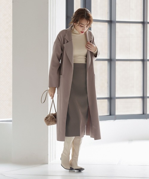 KOBE LETTUCE（コウベレタス）の「バックスリットリブニットタイトスカート（スカート・レディース・グリーン/ブラック/モカ/グレー/ピンク系・FREE）」の12枚目の写真