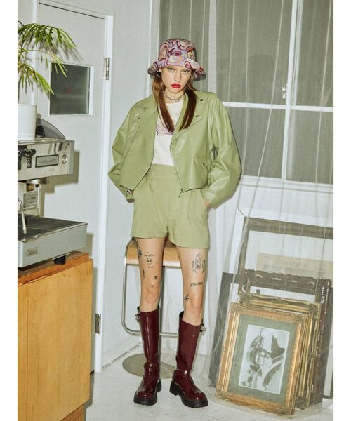 jouetie(ジュエティ)の「タックキュロット【ショートパンツ】(その他パンツ・レディース・アイボリー/グレー/ブラック/イエロー/グリーン・MEDIUM)」の21枚目の写真