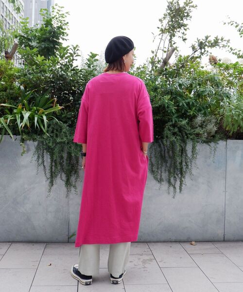 MANASTASH（マナスタッシュ）の「MANASTASH/マナスタッシュ W's HEMP 3/4 SLEEVE SLIT DRESS ウィメンズ　7分袖　スリットワンピ―ス（ワンピース・レディース・ブラック/マルチ/ナチュラル・MEDIUM）」の7枚目の写真