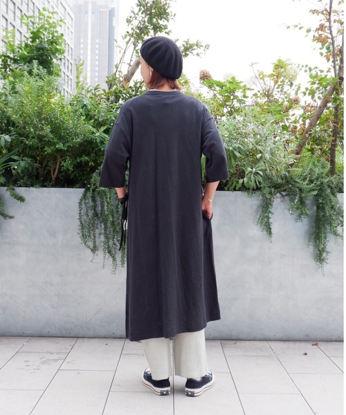MANASTASH（マナスタッシュ）の「MANASTASH/マナスタッシュ W's HEMP 3/4 SLEEVE SLIT DRESS ウィメンズ　7分袖　スリットワンピ―ス（ワンピース・レディース・ブラック/マルチ/ナチュラル・MEDIUM）」の11枚目の写真