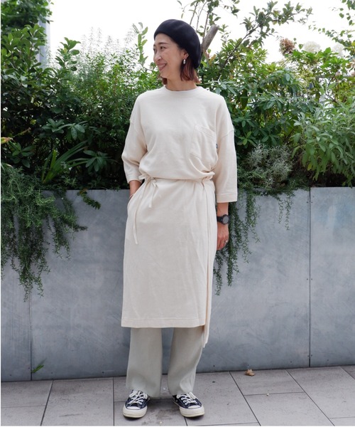 MANASTASH（マナスタッシュ）の「MANASTASH/マナスタッシュ W's HEMP 3/4 SLEEVE SLIT DRESS ウィメンズ　7分袖　スリットワンピ―ス（ワンピース・レディース・ブラック/マルチ/ナチュラル・MEDIUM）」の19枚目の写真