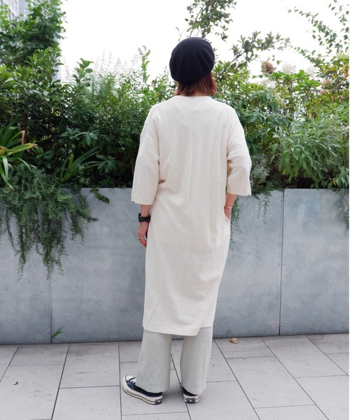 MANASTASH（マナスタッシュ）の「MANASTASH/マナスタッシュ W's HEMP 3/4 SLEEVE SLIT DRESS ウィメンズ　7分袖　スリットワンピ―ス（ワンピース・レディース・ブラック/マルチ/ナチュラル・MEDIUM）」の14枚目の写真