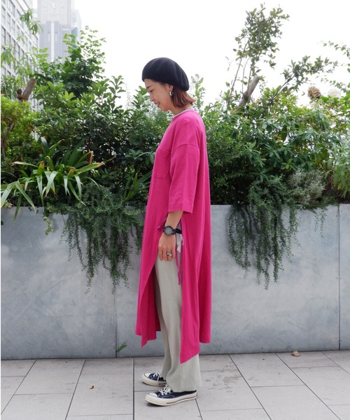 MANASTASH（マナスタッシュ）の「MANASTASH/マナスタッシュ W's HEMP 3/4 SLEEVE SLIT DRESS ウィメンズ　7分袖　スリットワンピ―ス（ワンピース・レディース・ブラック/マルチ/ナチュラル・MEDIUM）」の16枚目の写真