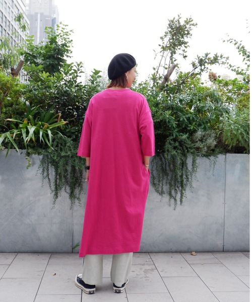 MANASTASH（マナスタッシュ）の「MANASTASH/マナスタッシュ W's HEMP 3/4 SLEEVE SLIT DRESS ウィメンズ　7分袖　スリットワンピ―ス（ワンピース・レディース・ブラック/マルチ/ナチュラル・MEDIUM）」の13枚目の写真
