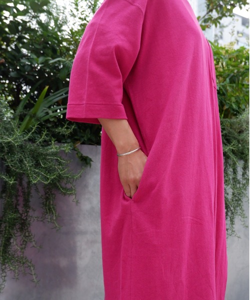 MANASTASH（マナスタッシュ）の「MANASTASH/マナスタッシュ W's HEMP 3/4 SLEEVE SLIT DRESS ウィメンズ　7分袖　スリットワンピ―ス（ワンピース・レディース・ブラック/マルチ/ナチュラル・MEDIUM）」の12枚目の写真