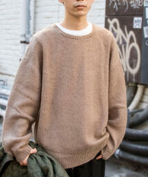 GLOSTER | モヘヤミックスプルオーバーニット 無地/アーガイル(ニット/セーター)