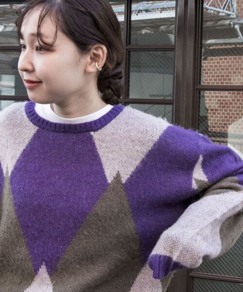 GLOSTER（グロスター）の「【GLOSTER/グロスター】モヘヤミックスプルオーバーニット 無地/アーガイル（ニット/セーター・メンズ・ベージュ/イエロー/グレー系その他/パープル系その他・FREE）」の20枚目の写真