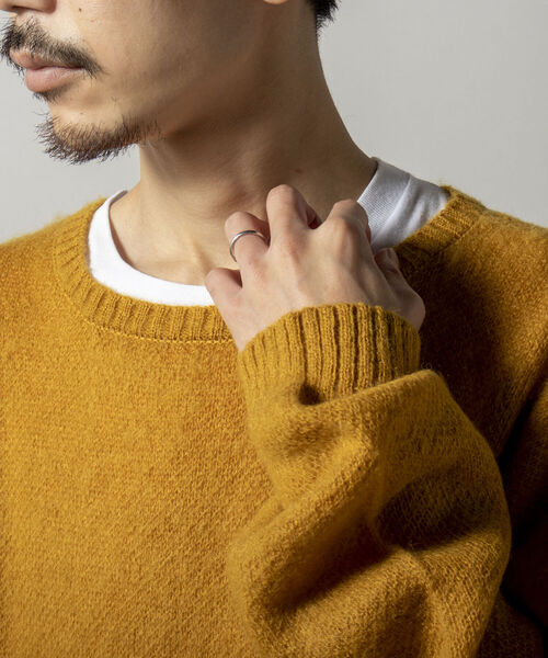 GLOSTER（グロスター）の「【GLOSTER/グロスター】モヘヤミックスプルオーバーニット 無地/アーガイル（ニット/セーター・メンズ・ベージュ/イエロー/グレー系その他/パープル系その他・FREE）」の14枚目の写真