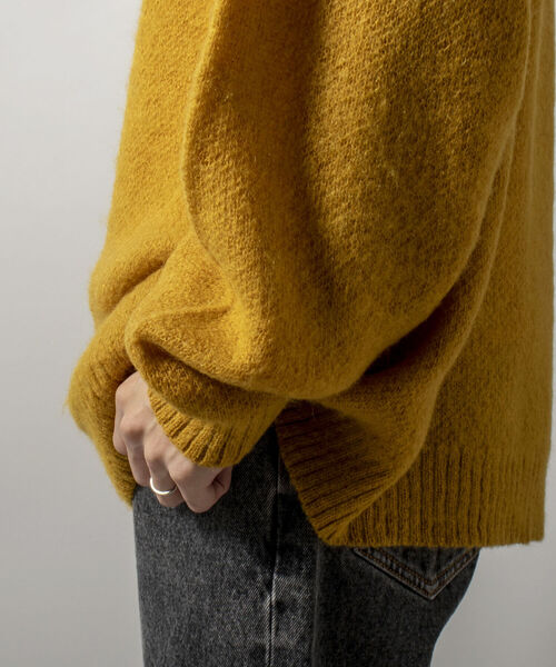 GLOSTER（グロスター）の「【GLOSTER/グロスター】モヘヤミックスプルオーバーニット 無地/アーガイル（ニット/セーター・メンズ・ベージュ/イエロー/グレー系その他/パープル系その他・FREE）」の7枚目の写真