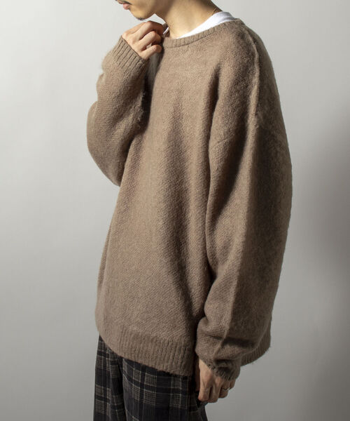 GLOSTER（グロスター）の「【GLOSTER/グロスター】モヘヤミックスプルオーバーニット 無地/アーガイル（ニット/セーター・メンズ・ベージュ/イエロー/グレー系その他/パープル系その他・FREE）」の8枚目の写真