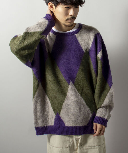 GLOSTER（グロスター）の「【GLOSTER/グロスター】モヘヤミックスプルオーバーニット 無地/アーガイル（ニット/セーター・メンズ・ベージュ/イエロー/グレー系その他/パープル系その他・FREE）」の16枚目の写真