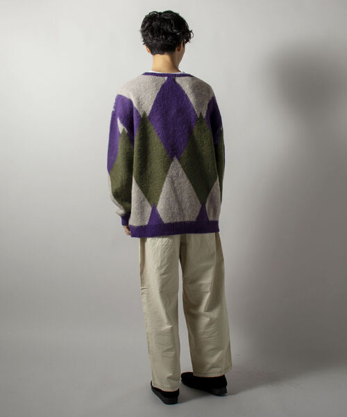 GLOSTER（グロスター）の「【GLOSTER/グロスター】モヘヤミックスプルオーバーニット 無地/アーガイル（ニット/セーター・メンズ・ベージュ/イエロー/グレー系その他/パープル系その他・FREE）」の9枚目の写真