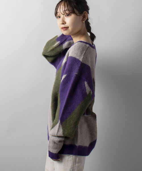 GLOSTER（グロスター）の「【GLOSTER/グロスター】モヘヤミックスプルオーバーニット 無地/アーガイル（ニット/セーター・メンズ・ベージュ/イエロー/グレー系その他/パープル系その他・FREE）」の17枚目の写真