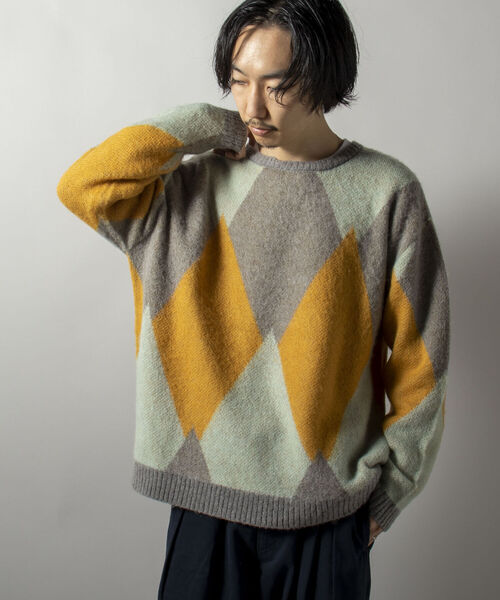 GLOSTER（グロスター）の「【GLOSTER/グロスター】モヘヤミックスプルオーバーニット 無地/アーガイル（ニット/セーター・メンズ・ベージュ/イエロー/グレー系その他/パープル系その他・FREE）」の10枚目の写真