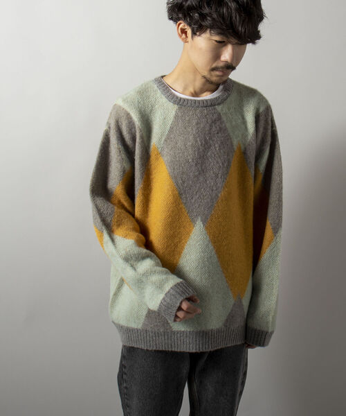 GLOSTER（グロスター）の「【GLOSTER/グロスター】モヘヤミックスプルオーバーニット 無地/アーガイル（ニット/セーター・メンズ・ベージュ/イエロー/グレー系その他/パープル系その他・FREE）」の18枚目の写真