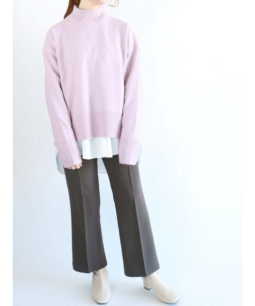 Te chichi(テチチ)の「センタープレスタックフレアパンツ(その他パンツ・レディース・グリーン/ブラウン/ブラック/パープル・フリ-)」の7枚目の写真