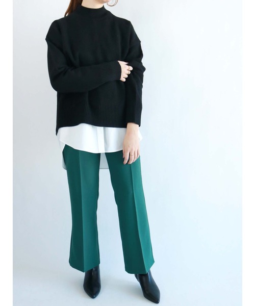 Te chichi(テチチ)の「センタープレスタックフレアパンツ(その他パンツ・レディース・グリーン/ブラウン/ブラック/パープル・フリ-)」の10枚目の写真