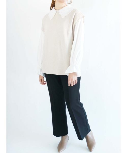 Te chichi(テチチ)の「センタープレスタックフレアパンツ(その他パンツ・レディース・グリーン/ブラウン/ブラック/パープル・フリ-)」の15枚目の写真