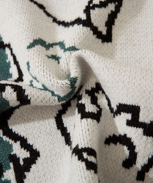 HOOK(フック)の「【HOOK】落書き恐竜イラストvネックベスト(ベスト・メンズ・ホワイト/ブラック/グリーン・XL/M/L)」の13枚目の写真