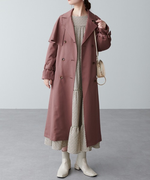 natural couture（ナチュラルクチュール）の「ケープ付きレディトレンチコート（トレンチコート・レディース・モカ/ベージュ/ピンク・FREE）」の17枚目の写真