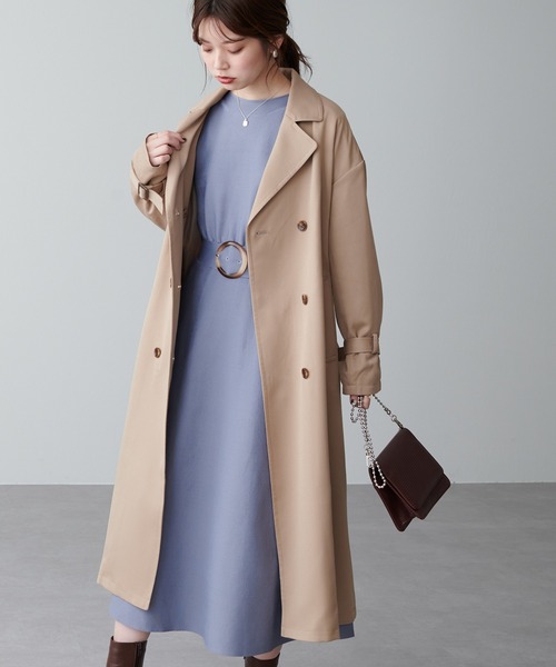 natural couture（ナチュラルクチュール）の「ケープ付きレディトレンチコート（トレンチコート・レディース・モカ/ベージュ/ピンク・FREE）」の5枚目の写真