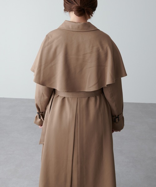 natural couture（ナチュラルクチュール）の「ケープ付きレディトレンチコート（トレンチコート・レディース・モカ/ベージュ/ピンク・FREE）」の14枚目の写真