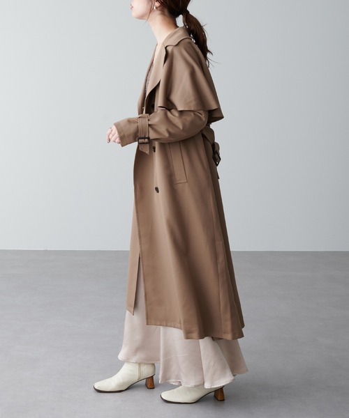natural couture（ナチュラルクチュール）の「ケープ付きレディトレンチコート（トレンチコート・レディース・モカ/ベージュ/ピンク・FREE）」の12枚目の写真