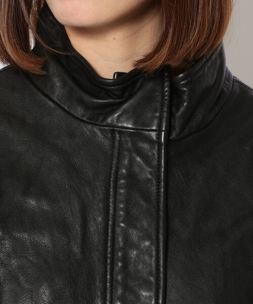 AVIREX(アヴィレックス)の「【Women's】SHORT MODS LEATHER JACKET/ ショートモッズレザージャケット(ブルゾン・レディース・ブラック・SMALL/MEDIUM)」の5枚目の写真