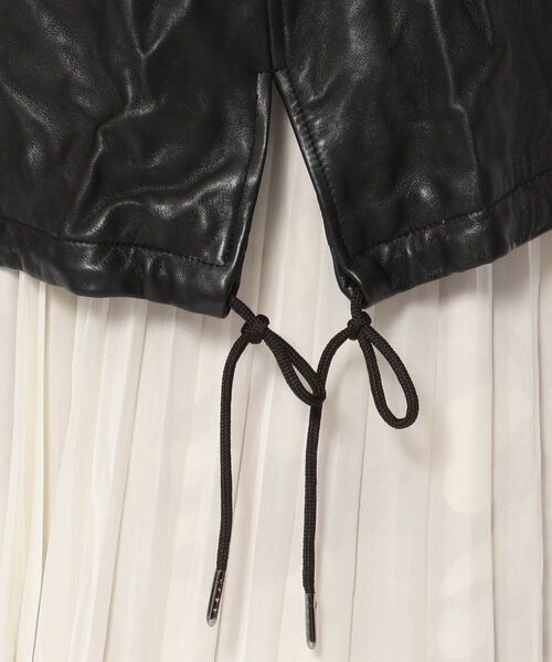 AVIREX(アヴィレックス)の「【Women's】SHORT MODS LEATHER JACKET/ ショートモッズレザージャケット(ブルゾン・レディース・ブラック・SMALL/MEDIUM)」の8枚目の写真