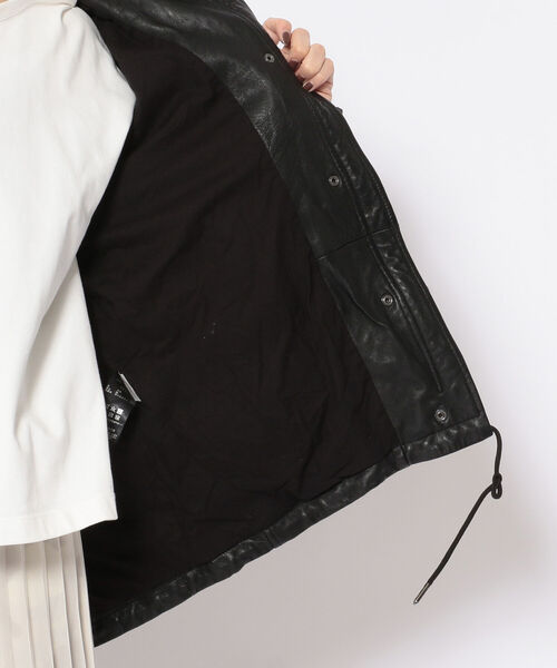 AVIREX(アヴィレックス)の「【Women's】SHORT MODS LEATHER JACKET/ ショートモッズレザージャケット(ブルゾン・レディース・ブラック・SMALL/MEDIUM)」の10枚目の写真