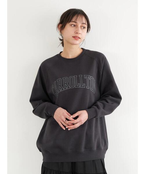 earth music&ecology(アースミュージックアンドエコロジー)の「グラフィックスウェットチュニック*(Tシャツ/カットソー・レディース・チャコールグレー/ブラウン/グリーン/ライトベージュ・FREE)」の5枚目の写真