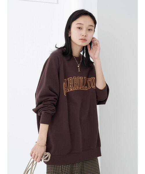 earth music&ecology(アースミュージックアンドエコロジー)の「グラフィックスウェットチュニック*(Tシャツ/カットソー・レディース・チャコールグレー/ブラウン/グリーン/ライトベージュ・FREE)」の7枚目の写真