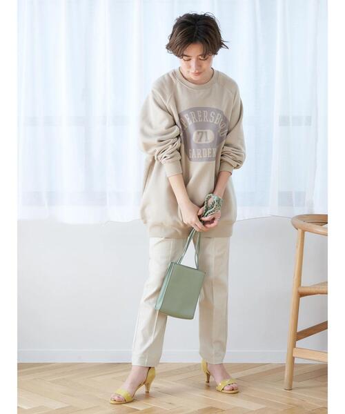 earth music&ecology(アースミュージックアンドエコロジー)の「グラフィックスウェットチュニック*(Tシャツ/カットソー・レディース・チャコールグレー/ブラウン/グリーン/ライトベージュ・FREE)」の15枚目の写真