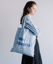 Favoris線画プリントポケッタブルトートバッグ