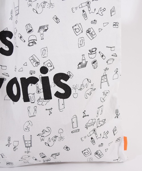 POU DOU DOU（プードゥドゥ）の「Favoris線画プリントポケッタブルトートバッグ（トートバッグ・レディース・ライトブルー/オフホワイト・8）」の19枚目の写真