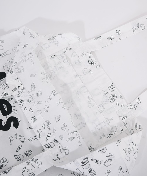 POU DOU DOU（プードゥドゥ）の「Favoris線画プリントポケッタブルトートバッグ（トートバッグ・レディース・ライトブルー/オフホワイト・8）」の21枚目の写真