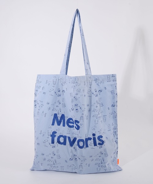 POU DOU DOU（プードゥドゥ）の「Favoris線画プリントポケッタブルトートバッグ（トートバッグ・レディース・ライトブルー/オフホワイト・8）」の22枚目の写真