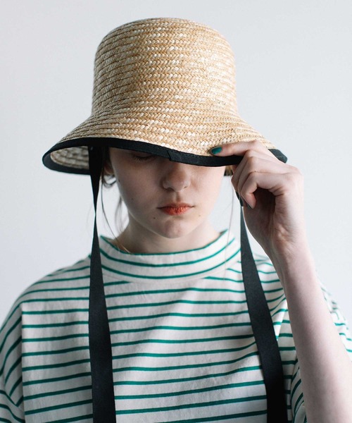 POU DOU DOU（プードゥドゥ）の「あご紐付きストローハット（ハット・レディース・ブラック/ベージュ・8）」の3枚目の写真
