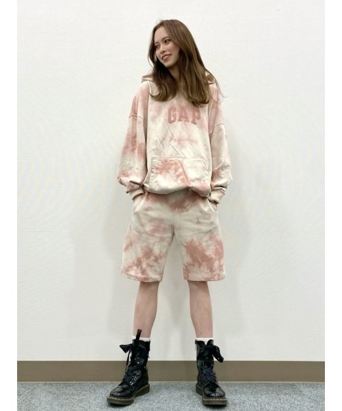 ピンク タイダイ ハーフジップパーカー セール】オーバーサイズダブルジップパーカー（パーカー）｜VIVID LADY