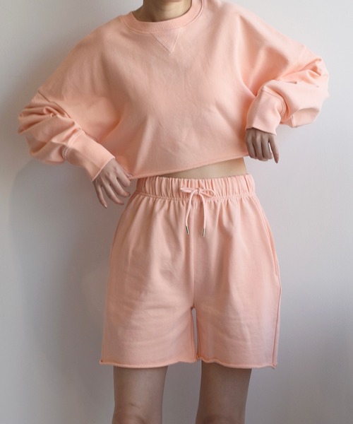 Alley by w closet（アリーバイダブルクローゼット）の「【Alley】ハングル裏毛ショートプルオーバー（スウェット・レディース・ピンク/ブルー/イエロー・FREE）」の22枚目の写真